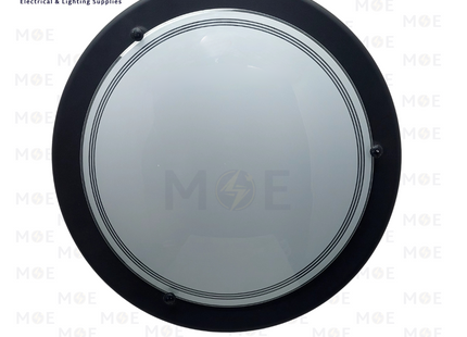 Eco Ceiling Light / Downlight without lamp Glass Round Black 2xE27 40cm | غلوب سقف/ بلافونيه زجاج ايكو مدور اسود