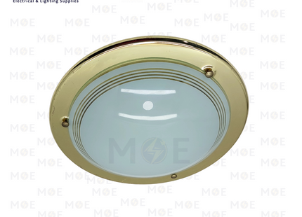 Eco Ceiling Light / Downlight without lamp Glass Round Gold 2xE27 30cm | غلوب سقف/ بلافونيه زجاج ايكو مدور ذهبي