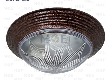 Borsan Ceiling Light Fixture Surface Circular Red Antique Bronze E27 | 206-1-RAB | غلوب سقف بلافونيه حديد مدور ظاهر برونز احمر معتق