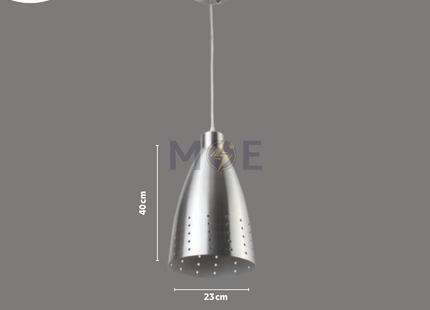 Metallic Tubular Pendant Light Aluminum E27 40cm | Alum-40cm | غلوب تنزيلة المنيوم بوق كبير