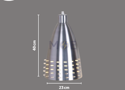 Metallic Tubular Pendant Light Aluminum E27 40cm | Alum-40cm | غلوب تنزيلة المنيوم بوق كبير
