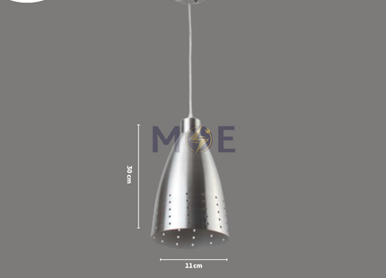 Metallic Tubular Pendant Light Aluminum E27 30cm | Alum-30cm | غلوب تنزيلة المنيوم بوق كبير