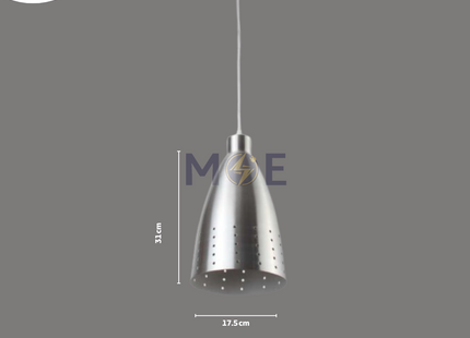 Metallic Tubular Pendant Light Aluminum E27 31cm | Alum-31cm | غلوب تنزيلة المنيوم بوق كبير