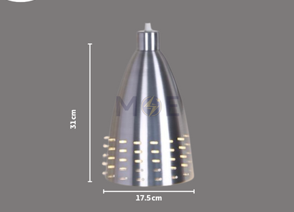 Metallic Tubular Pendant Light Aluminum E27 31cm | Alum-31cm | غلوب تنزيلة المنيوم بوق كبير