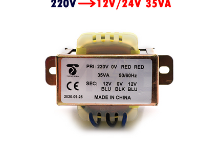 Heavy iron Classic Type Step Down Transformer/Converter AC/AC 220V to 12V/24V 35VA 2.92A/1.46A | EI66X32