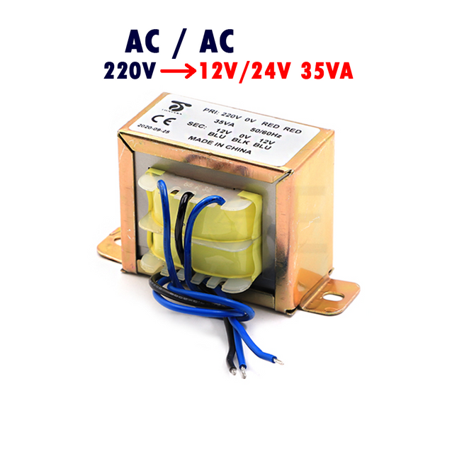 Heavy iron Classic Type Step Down Transformer/Converter AC/AC 220V to 12V/24V 35VA 2.92A/1.46A | EI66X32