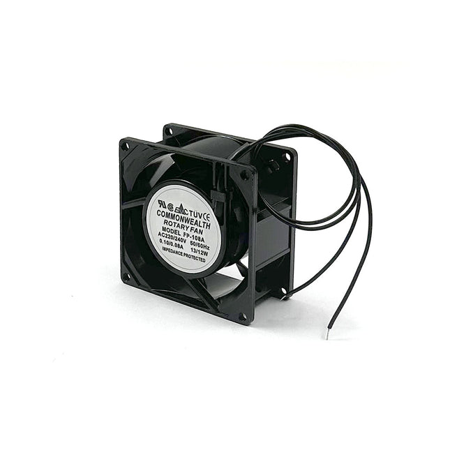 Commonwealth Tube Axial Cooling Fan Square 2Wire 12W/13W 0.08A/0.10A 220V/240V AC 8x8x3.8cm | FP-108A مروحة تبريد مربعة