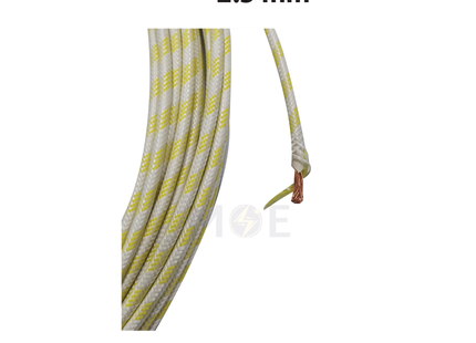 High Temperature Fiberglass Wire Yellow / White 500V 2.5mm | شريط حراري اصفر/ابيض