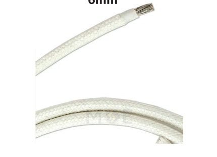 High Temperature Fiberglass Wire White 500V 6mm | شريط حراري ابيض