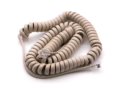 Telephone Handset Cord RJ9 to RJ9 Dark Beige 4P4C 5mt