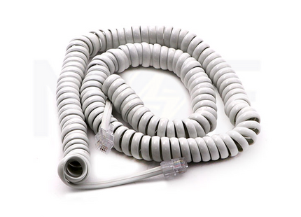 Telephone Handset Cord RJ9 to RJ9 White 4P4C 3mt
