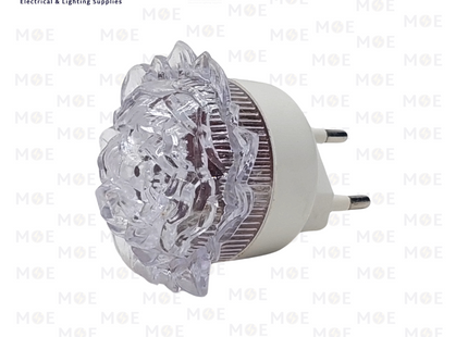 Plug-in Night Light LED Flower Transparent Blue 0.3W | K808 | نواصة بفيش ليد شكل وردة شفاف ازرق