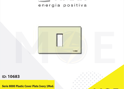 Vimar Serie 8000 Plastic Cover Plate Ivory 1module | 08635.A | بلاك بلاستيك عاجي