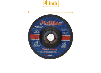 Philflex Abrasive Metal Grinding Disc 100x6x16mm | A30Q-BF