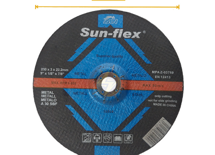 Sun-Flex Abrasive Metal Cutting Disc 230x3x22.2mm | A30SBF