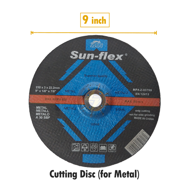 Sun-Flex Abrasive Metal Cutting Disc 230x3x22.2mm | A30SBF