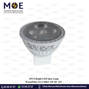 Bright LED Spot Lamp WarmWhite GU4 MR11 3W DC 12V | | لمبة سبوت ليد ورم وايت