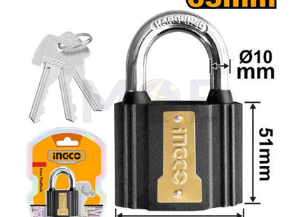 INGCO Open Shackle Iron Padlock 63mm  DIPL0601