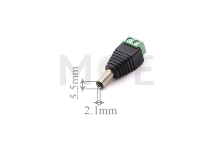 Male DC Barrel Plug Screw Terminal Connector 5.5×2.1mm فيشة دي سي برغي دكر