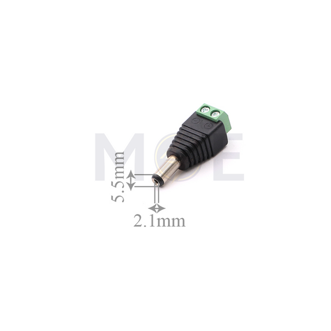 Male DC Barrel Plug Screw Terminal Connector 5.5×2.1mm فيشة دي سي برغي دكر