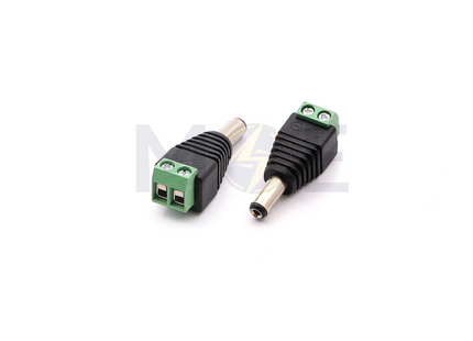 Male DC Barrel Plug Screw Terminal Connector 5.5×2.1mm فيشة دي سي برغي دكر
