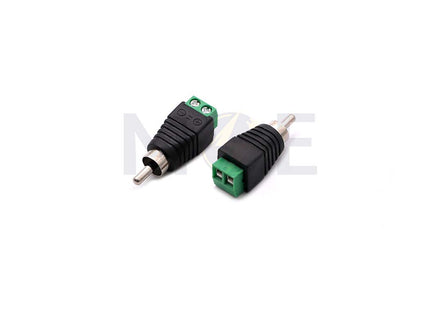 RCA Male 2-Pin Terminal Screw Connector Plug Junction