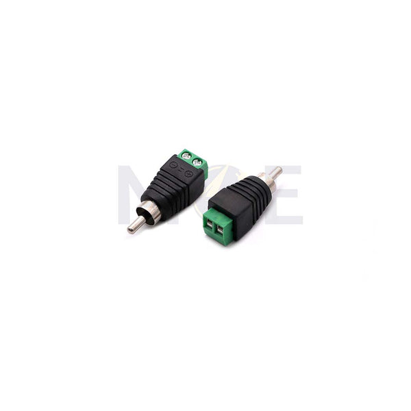 RCA Male 2-Pin Terminal Screw Connector Plug Junction