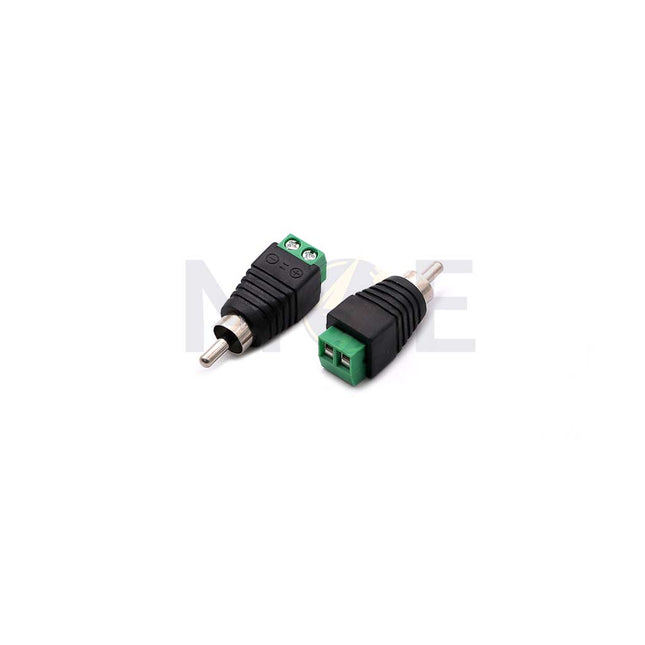 RCA Male 2-Pin Terminal Screw Connector Plug Junction