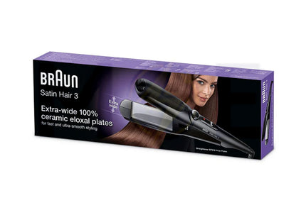 Braun Hair Straightener 1.5× Wider Ceramic Eloxal Plates | ST310 مكواة شعر بيبي ليس | فرد شعر براون سيراميك عريضة