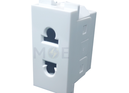 VHO Euro American Standard Socket Outlet White 2P 16A 250V | V-4012-W | بريز امريكي اوروبي ابيض