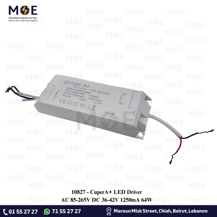 CuperA+ LED Driver AC 85-265V DC 36-42V 1250mA 64W