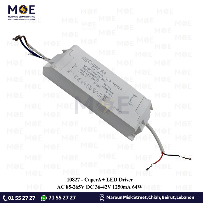 CuperA+ LED Driver AC 85-265V DC 36-42V 1250mA 64W