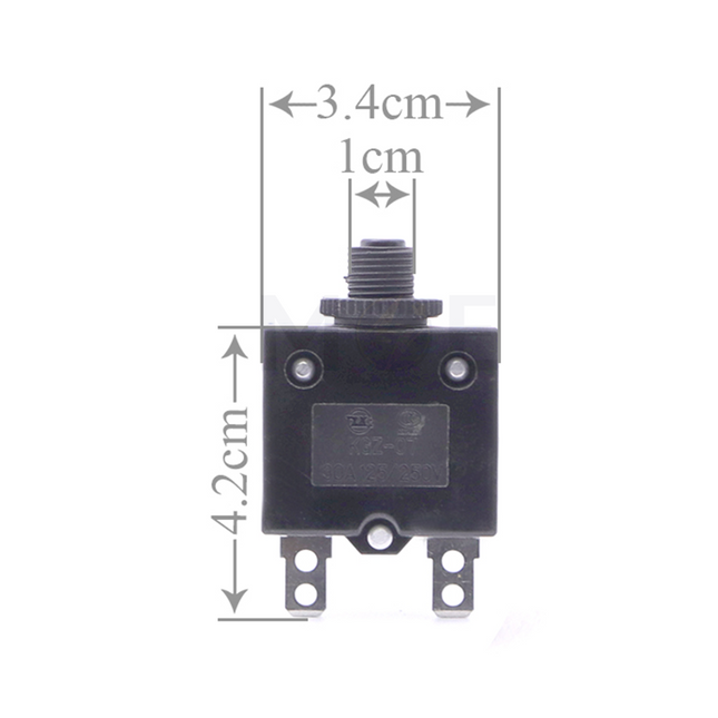 Thermal Overload Circuit Breaker Push Button Reset 6.3mm 125V/250V AC 30A | KGZ-07 فيوز ترميك