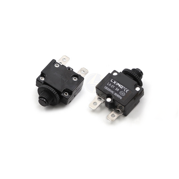 Thermal Overload Circuit Breaker Push Button Reset 6.3mm 125V/250V AC 5A | HW-15MB / HS-R01 فيوز ترميك