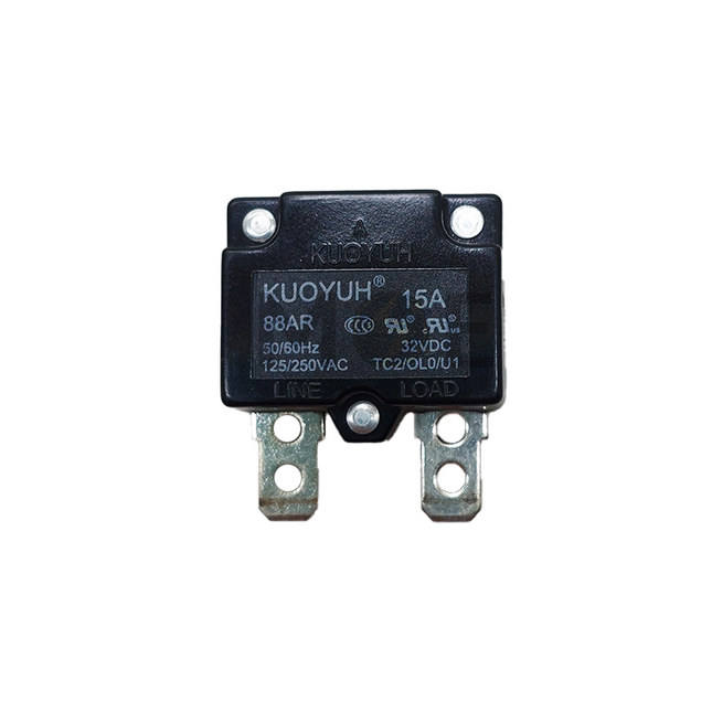 Kuoyuh Thermal Overload Circuit Breaker Automatic Reset 6.3mm 32V DC 125V/250V AC 15A | 88AR فيوز ترميك