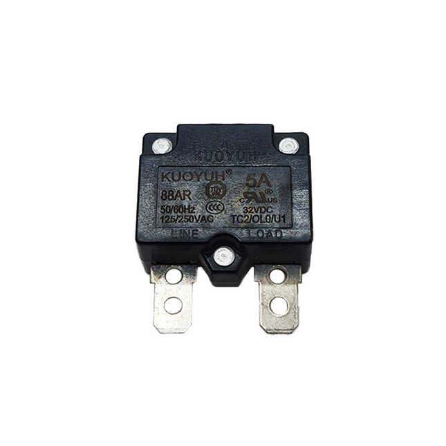 Kuoyuh Thermal Overload Circuit Breaker Automatic Reset 6.3mm 32V DC 125V/250V AC 5A | 88AR فيوز ترميك