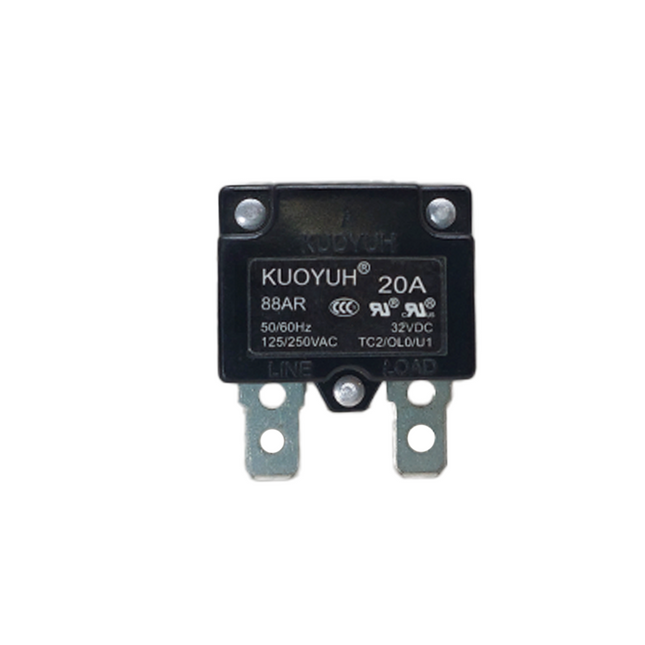 Kuoyuh Thermal Overload Circuit Breaker Automatic Reset 6.3mm 32V DC 125V/250V AC 20A | 88AR فيوز ترميك