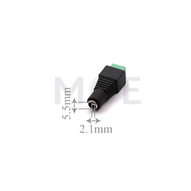 Female DC Barrel Socket Screw Terminal Connector 5.5×2.1mm فيشة دي سي برغي انتاية