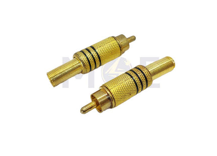RCA Male Cable Mount Gold Plug Connector فيشة فيديو دكر ذهبي