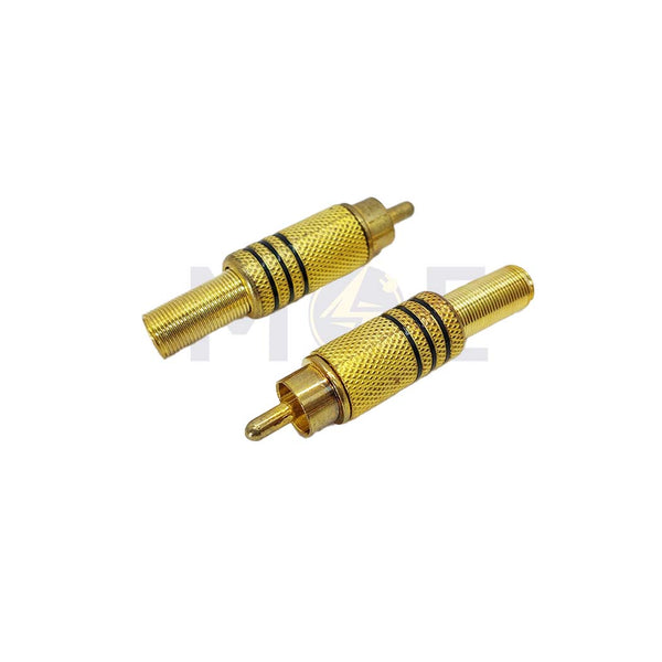 RCA Male Cable Mount Gold Plug Connector فيشة فيديو دكر ذهبي