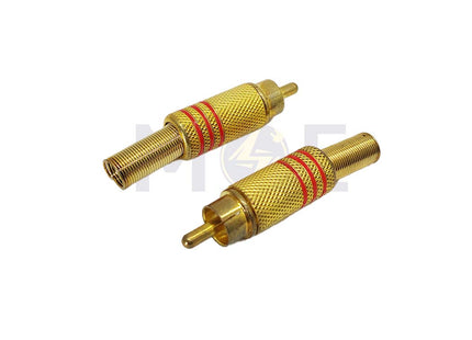 RCA Male Cable Mount Gold Plug Connector فيشة فيديو دكر ذهبي