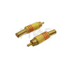 RCA Male Cable Mount Gold Plug Connector فيشة فيديو دكر ذهبي
