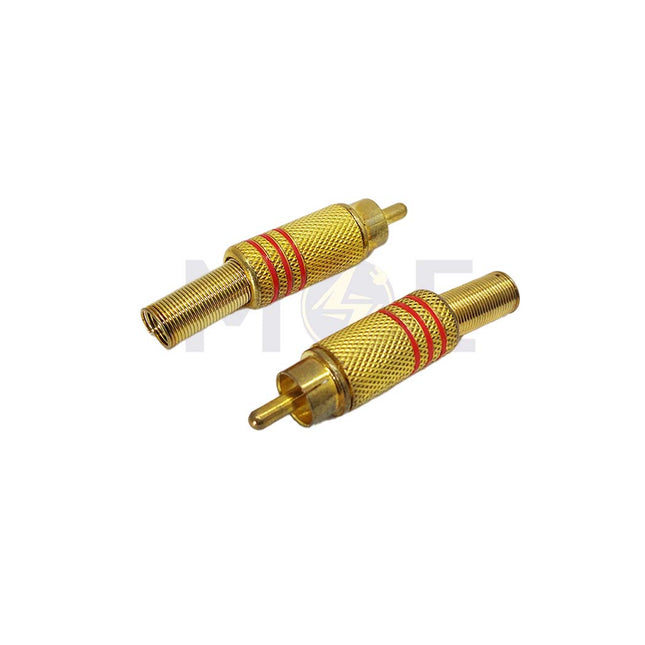 RCA Male Cable Mount Gold Plug Connector فيشة فيديو دكر ذهبي