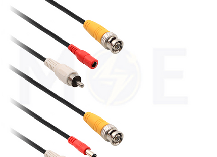 CCTV Camera Cable Extension 1x RCA M-M 1x BNC M-M 1x DC 5.5x2.5mm M-F 15mt كابل كاميرا جاهز