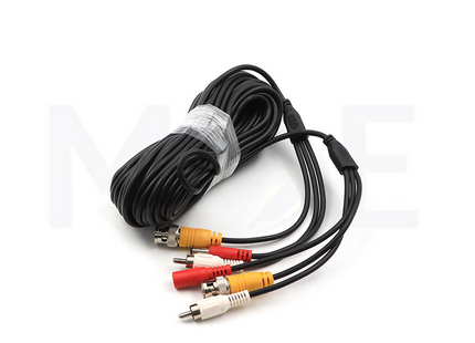 CCTV Camera Cable Extension 1x RCA M-M 1x BNC M-M 1x DC 5.5x2.5mm M-F 15mt كابل كاميرا جاهز