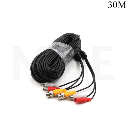 CCTV Camera Cable Extension 1x RCA M-M 1x BNC M-M 1x DC 5.5x2.5mm M-F 30mt كابل كاميرا جاهز )