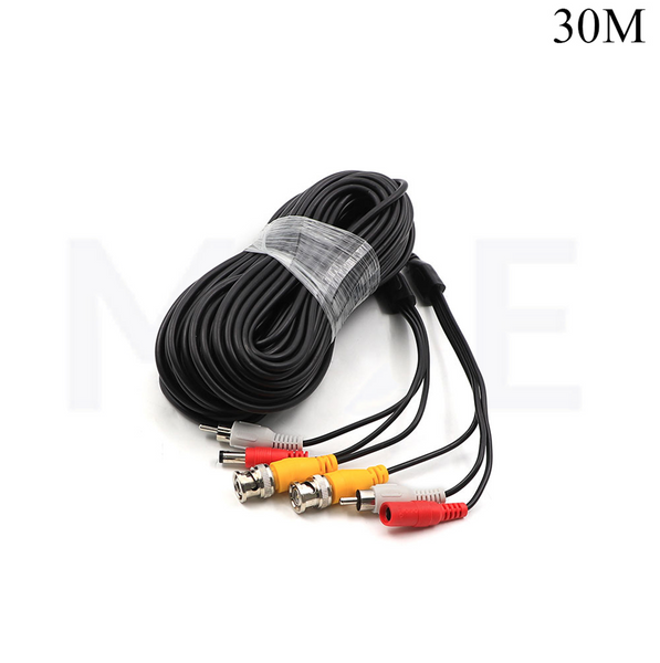 CCTV Camera Cable Extension 1x RCA M-M 1x BNC M-M 1x DC 5.5x2.5mm M-F 30mt كابل كاميرا جاهز )