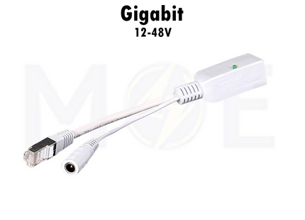 Gigabit POE Power Adapter Injector & Splitter DC Female 12-48V 10/100/1000M