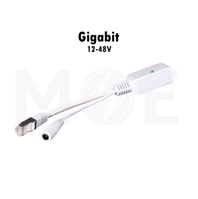 Gigabit POE Power Adapter Injector & Splitter DC Female 12-48V 10/100/1000M