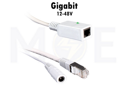 Gigabit POE Power Adapter Injector & Splitter DC Female 12-48V 10/100/1000M